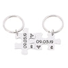 Engraving Stainless Steel Couple Keychain