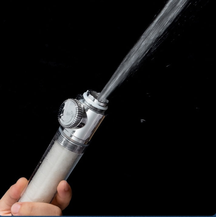 Pressurized Nozzle Turbo Shower Head One-Key Stop Water Saving High Pressure Shower Head Magic Water Line Bathroom Accessor