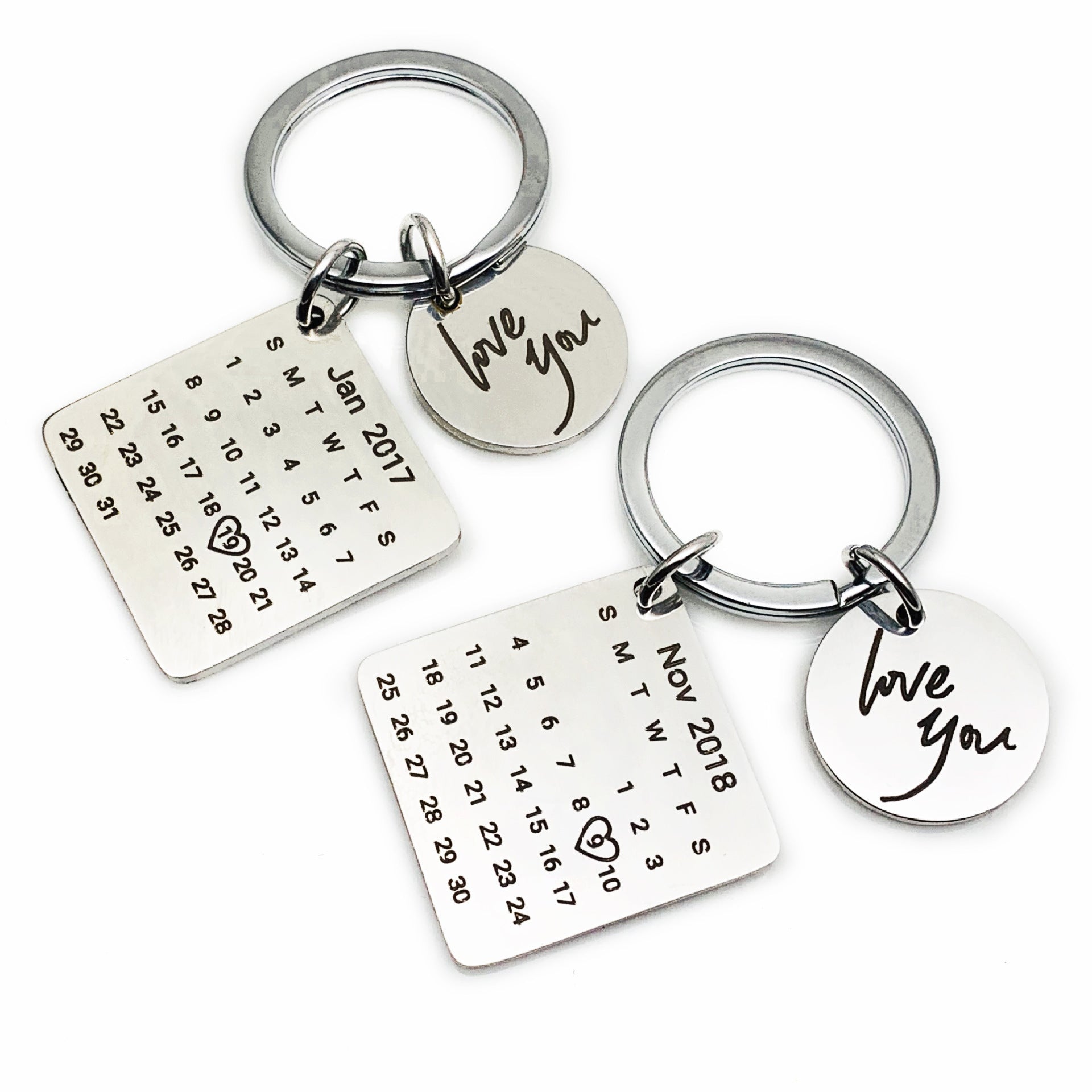 Calendar Couple Keychain