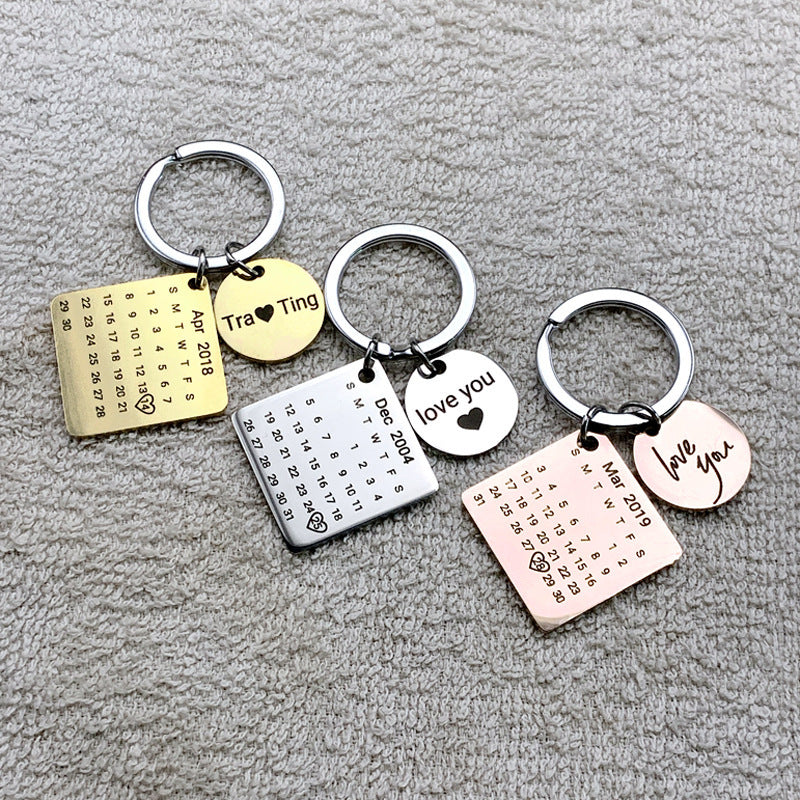 Calendar Couple Keychain